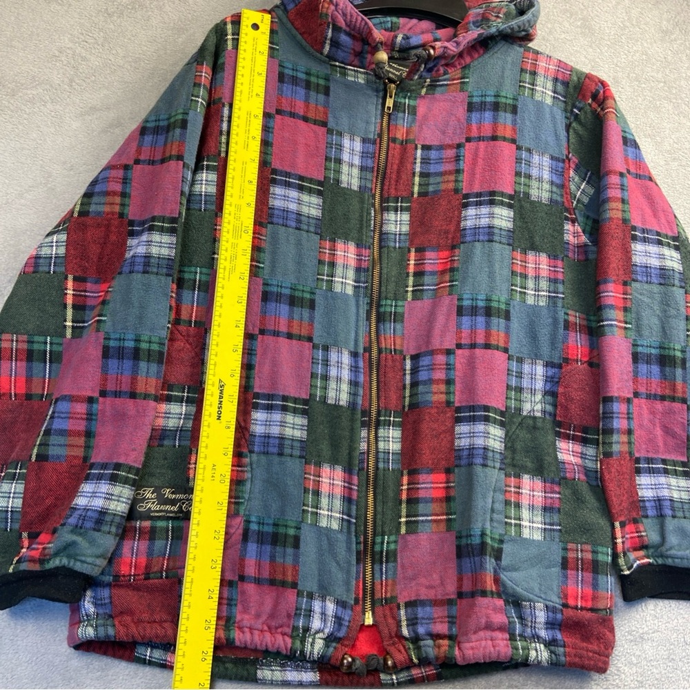 Vintage Vermont Flannel Co Jacket Full Zip Patchwork Granny Square Men’s Small - Picture 5 of 10